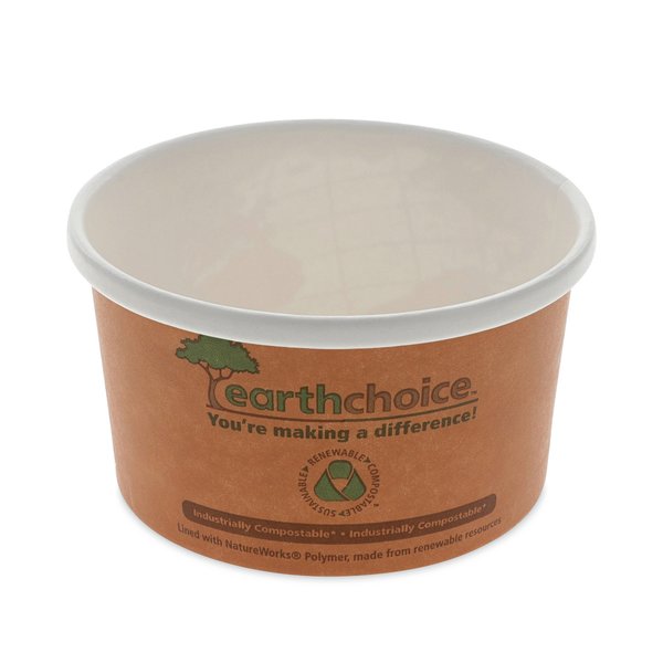 Pactiv Evergreen EarthChoice Compostable Soup Cup, Small, 8 oz, 3 x 3 x 3, Brown, 500PK PHSC8ECDI